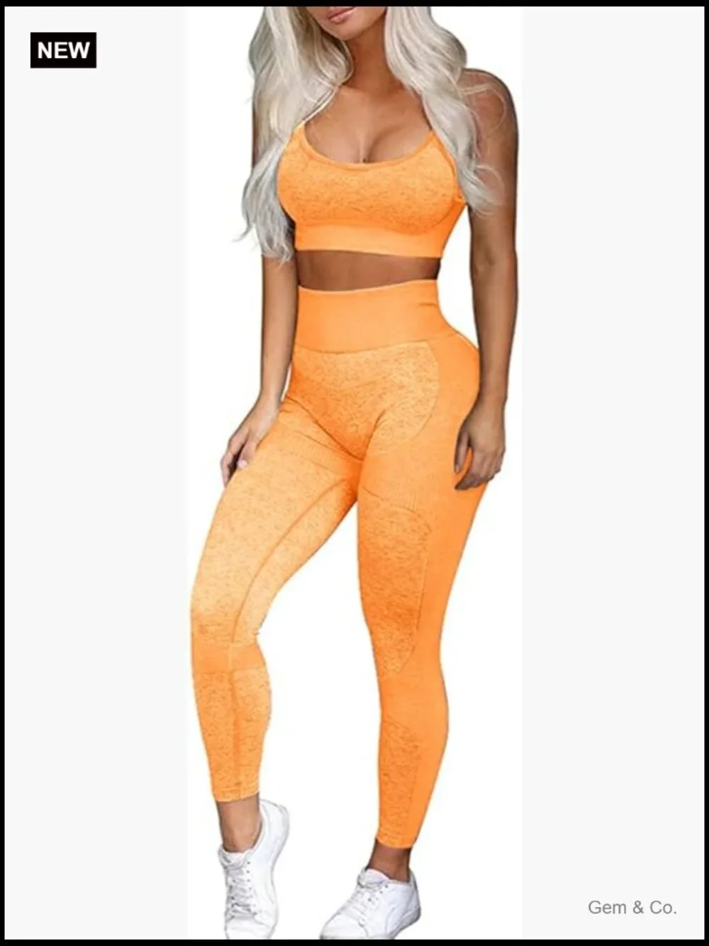 Seamless Yoga Leggings & Sports Bra 2 Piece Workout Set Activewear Matching